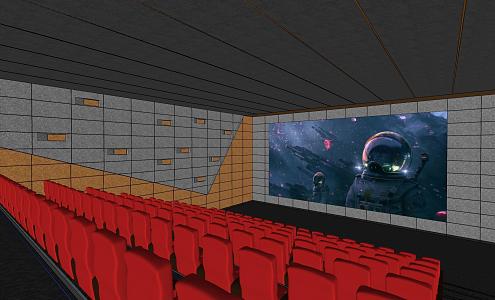 Cinema sound-absorbing panel screen 3d model