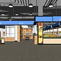 Supermarket Grocery Store Interior With Fresh Vegetables Fruits Grain Oil Shelves And Bright Aisles
