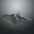 Ancient Historical Cannon With Metal Wheels And Rusty Metal Structure