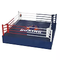 Professional Boxing Ring Sports Equipment With Blue Platform White Ropes Red Corner Posts And Logo