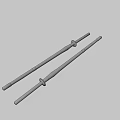 Traditional Martial Arts Dual Weapons with Bamboo Handles and White Metal Accents