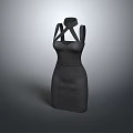 Fashionable Black Sleeveless Dress With Cross Straps And Slim Fit Design