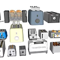 Various Toasters as Essential Kitchen Appliances in Different Styles and Colors