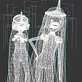 Two Game Anime Characters With Pink Long Hair Yellow Crown And Purple Sash Pink Dress