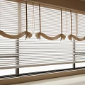 Light Colored Window Blinds With Knotted Tiebacks And Clean Design For Modern Room 3d model