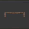 Rustic Wooden Woven Bench With Natural Frame And Textured Surface Details