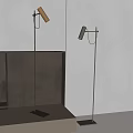 Modern Minimalist Floor Lamp with Black Metal Frame and Gray Shade Shadow Effects