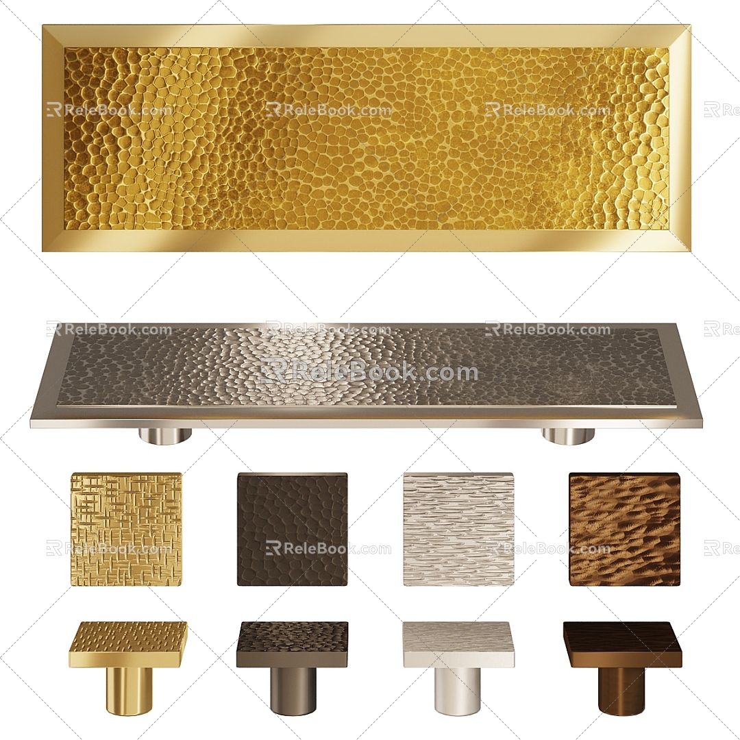 Metal Brass Handles Hardware 3d model