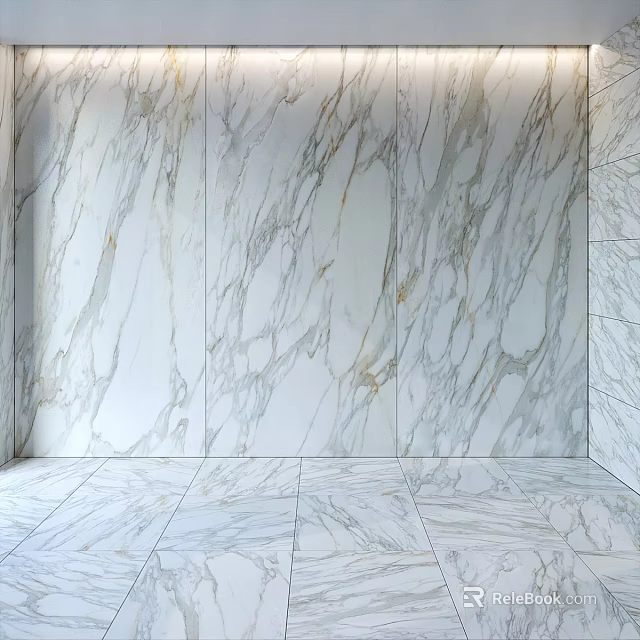 Elegant Modern Marble Wall And Floor Components With Natural Vein Texture 3d model 