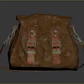 Brown Leather Fashion Bag With Red Straps And Metal Buckles Design