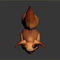 Orange Squirrel Character In Low Poly 3D Model With Standing Pose And Fluffy Tail 3d model