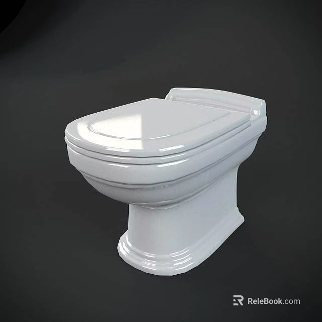 Modern White Ceramic Toilet With Sleek Design And Smooth Surface 3d model 