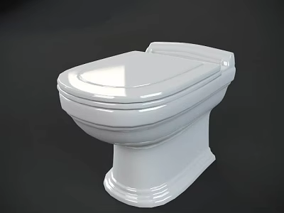 Modern White Ceramic Toilet With Sleek Design And Smooth Surface 3d model
