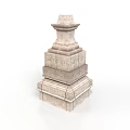 Solid Stone Tower Structure With Multi Layered Carved Textured Design