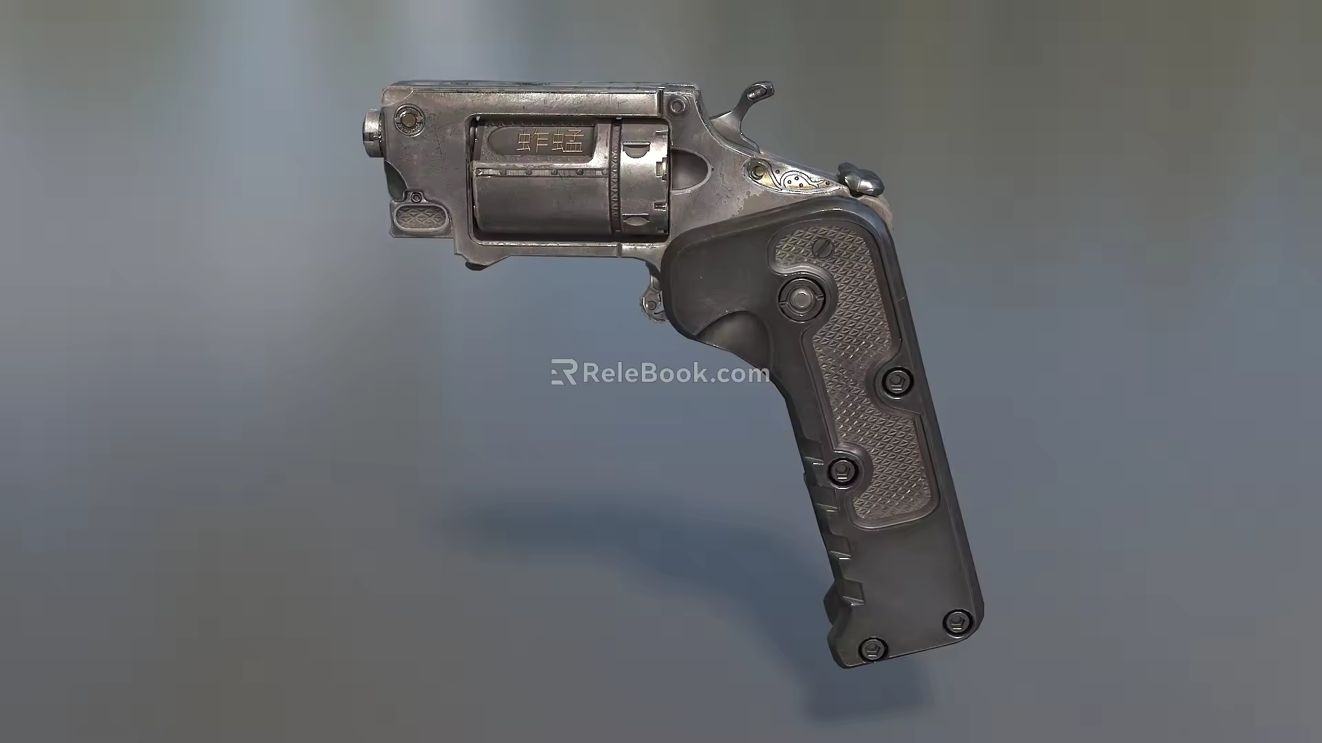 Revolver pistol gun semi-automatic pistol revolver gun old revolver low face number low model simple model game film and television level realistic 3d model