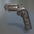 Revolver pistol gun semi-automatic pistol revolver gun old revolver low face number low model simple model game film and television level realistic 3d model