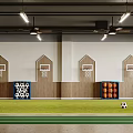 Kindergarten Indoor Activity Space With Turf And Climbing Wall 3d model