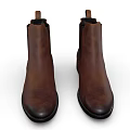 Brown Leather Chelsea Boots With Black Elastic Side Panels And Classic Design