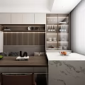 Modern Living Dining Room Interior With Sofa Coffee Table TV Plants And Circular Ceiling