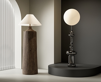 Modern floor lamp Middle ancient floor lamp 3d model