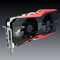 High Performance ASUS ROG Gaming Graphics Card With Dual Fans Red Black Design