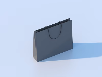 Stylish Practical Black Shopping Bag With Simple Design For Daily Use 3d model