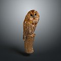 Owl grimace owl long-eared owl wulin owl monkey face owl carved owl 3d model