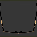 Stylish Sunglasses With Black Frame Orange Lens And Gold Decorative Accents