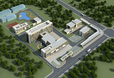 modern hospital building 3d model