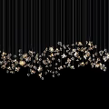 Star Shaped Glass Chandelier Modern Hanging Lighting Fixture With Warm Glow