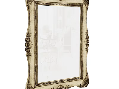 Ornate Vintage Style Mirror With Intricate Carved Frame And Classic Design 3d model