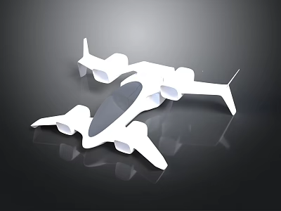 Futuristic White Spacecraft Model With Aerodynamic Design And Multiple Thrusters For Space Exploration 3d model