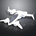 Futuristic White Spacecraft Model With Aerodynamic Design And Multiple Thrusters For Space Exploration
