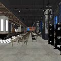 Modern Café Interior Design With Open Layout Large Windows Bar Counter And Wooden Tables