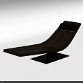 Elegant Modern Wooden Lounge Chair With Walnut Frame Black Backrest And Metal Base