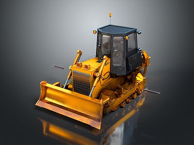 bulldozer low mode bulldozer pixel bulldozer voxel bulldozer crawler bulldozer hydraulic crawler bulldozer model