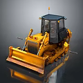 bulldozer low mode bulldozer pixel bulldozer voxel bulldozer crawler bulldozer hydraulic crawler bulldozer 3d model