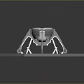 Futuristic Aircraft With Circular Transparent Canopy Green Glowing Ring And Metallic Legs