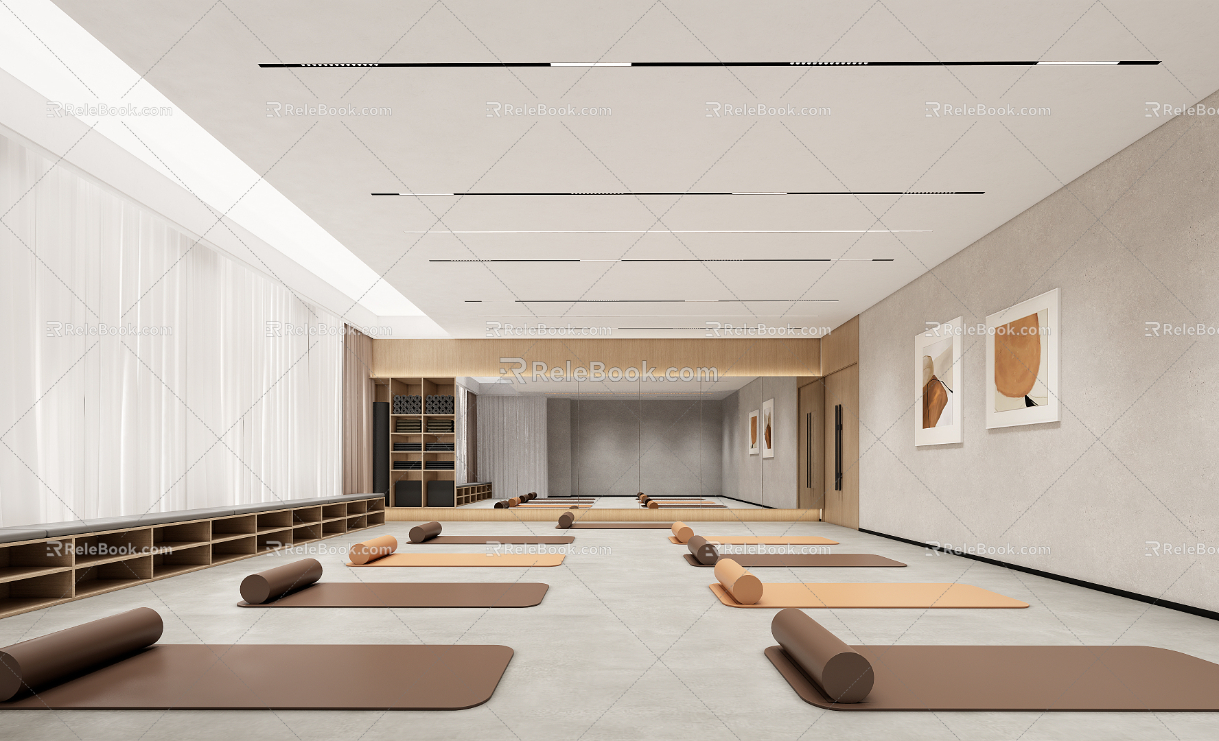 Modern Yoga Room 3d model