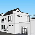 Modern Museum Building Architectural Design With Multiple Structures Flat Roof Steps And Outdoor Space