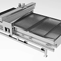 Heavy Duty Industrial Equipment With Conveyor Belt And Metal Worktable Components
