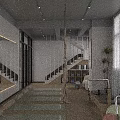 Spacious Yoga Studio Interior With Arranged Green Mats Large Mirrors And Curtain Windows