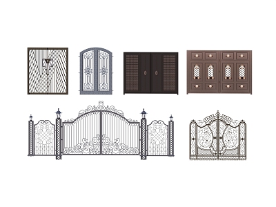 Villa courtyard gate 3d model