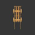 Vintage Handmade Wooden Cart With Wooden Wheels And Wicker Frame Design