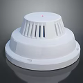 White Smoke Detector Featuring Red Indicator Light And Circular Design Structure 3d model