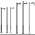 Surveillance Pole Components With Various Designs And Camera Mounting Features 3d model
