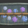 Stone Aquarium Fish Tank With Bamboo Rack And Colorful Interior Decorations