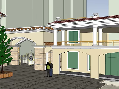 European-style door Poly door 3d model