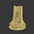 Tree Stump With Natural Weathered Wooden Texture On Smooth Black Surface
