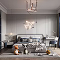 Modern Kids Room Interior Design With Airplane Wall Decor Bed Desk And Toys